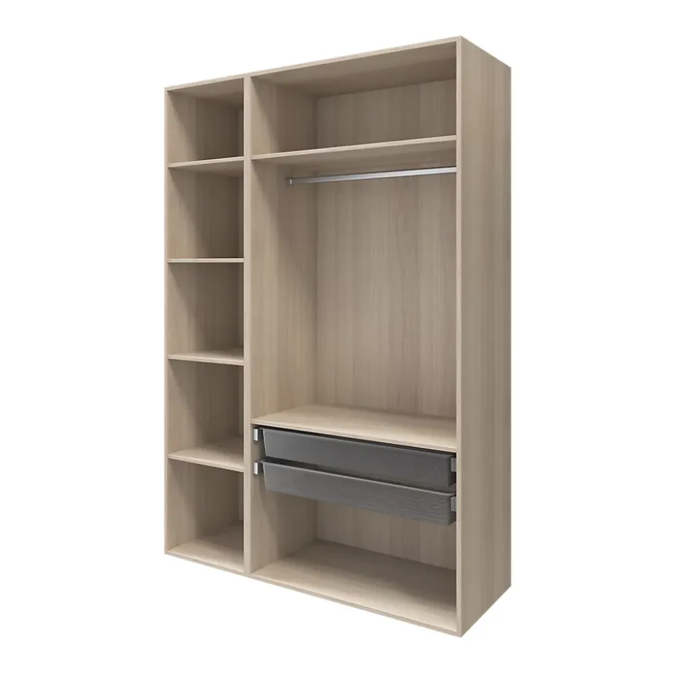 Armoire penderie portes battantes effet chêne GoodHome Atomia H. 225 x L. 150 x P. 60 cm