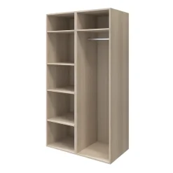Armoire penderie portes battantes effet chêne avec 5 étagères GoodHome Atomia H. 187,5 x L. 100 x P. 60 cm