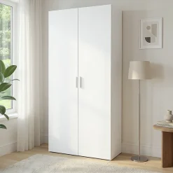 Armoire penderie portes battantes blanc GoodHome Atomia H. 225 x L. 100 x P. 45 cm