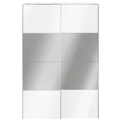 Armoire penderie portes coulissantes blanches brillantes et miroir GoodHome Atomia H. 225 x L. 150 x P. 63,5 cm