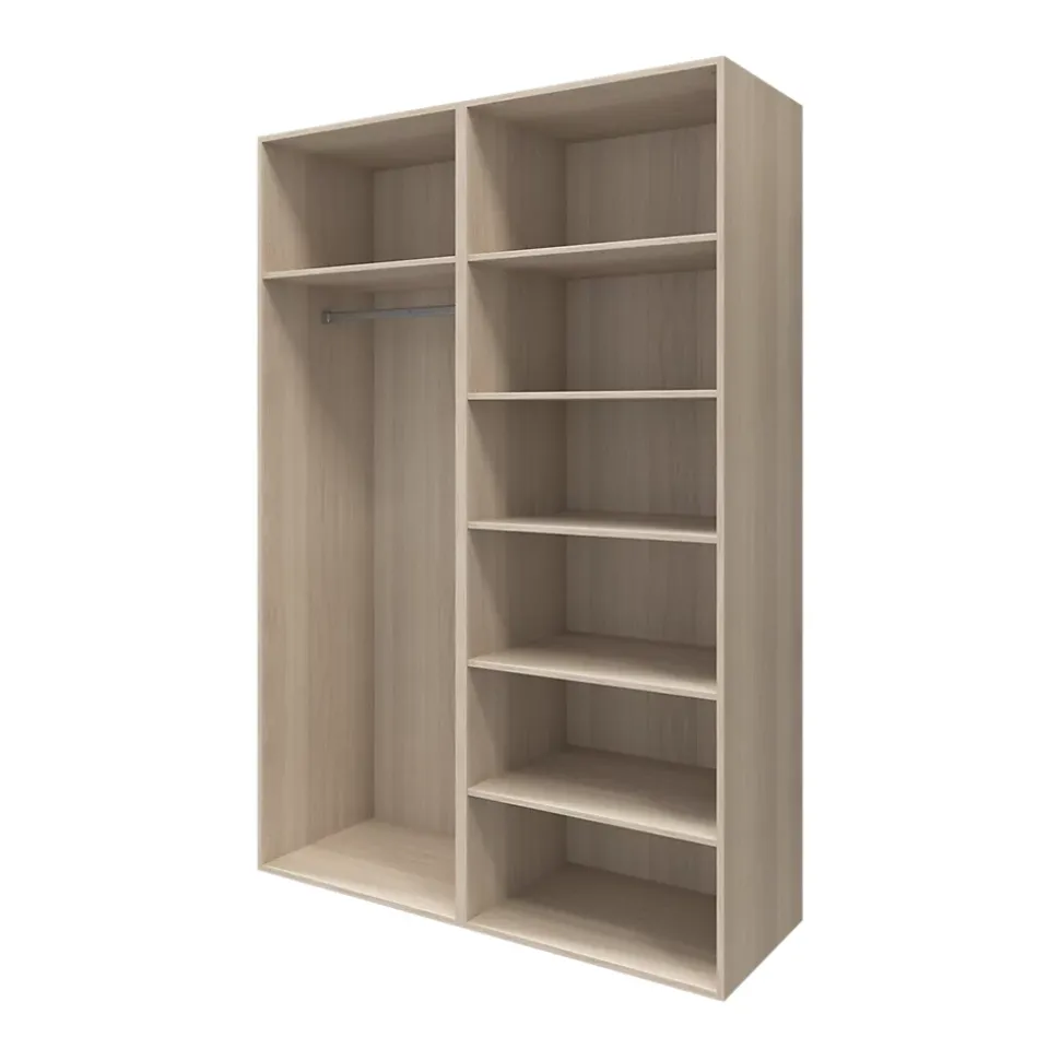 Armoire penderie portes coulissantes effet chêne et miroir GoodHome Atomia H. 225 x L. 150 x P. 63,5 cm
