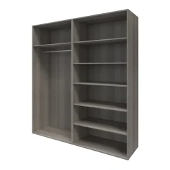 Armoire penderie portes coulissantes effet chêne grisé GoodHome Atomia H. 225 x L. 200 x P. 63,5 cm