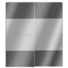 Armoire penderie portes coulissantes anthracite brillant et miroir GoodHome Atomia H. 225 x L. 200 x P. 63,5 cm
