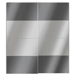 Armoire penderie portes coulissantes anthracite brillant et miroir GoodHome Atomia H. 225 x L. 200 x P. 63,5 cm
