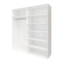 Armoire penderie portes coulissantes anthracite brillant et miroir GoodHome Atomia H. 225 x L. 200 x P. 63,5 cm