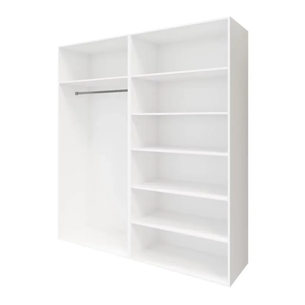 Armoire penderie portes coulissantes anthracite brillant et miroir GoodHome Atomia H. 225 x L. 200 x P. 63,5 cm