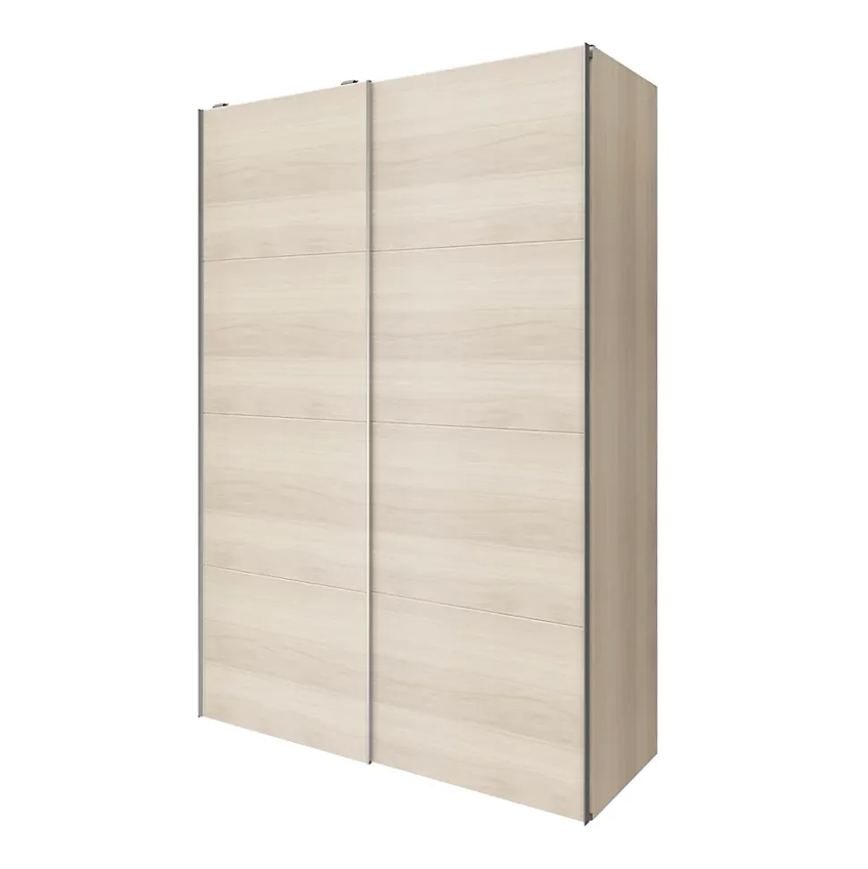 Armoire penderie portes coulissantes effet chêne GoodHome Atomia H. 225 x L. 150 x P. 63,5 cm