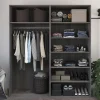 Armoire penderie portes coulissantes effet chêne grisé et miroir GoodHome Atomia H. 225 x L. 200 x P. 63,5 cm