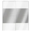Armoire penderie portes coulissantes blanches brillantes et miroir GoodHome Atomia H. 225 x L. 200 x P. 63,5 cm