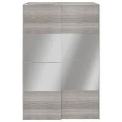 Armoire penderie portes coulissantes effet chêne grisé et miroir GoodHome Atomia H. 225 x L. 150 x P. 63,5 cm
