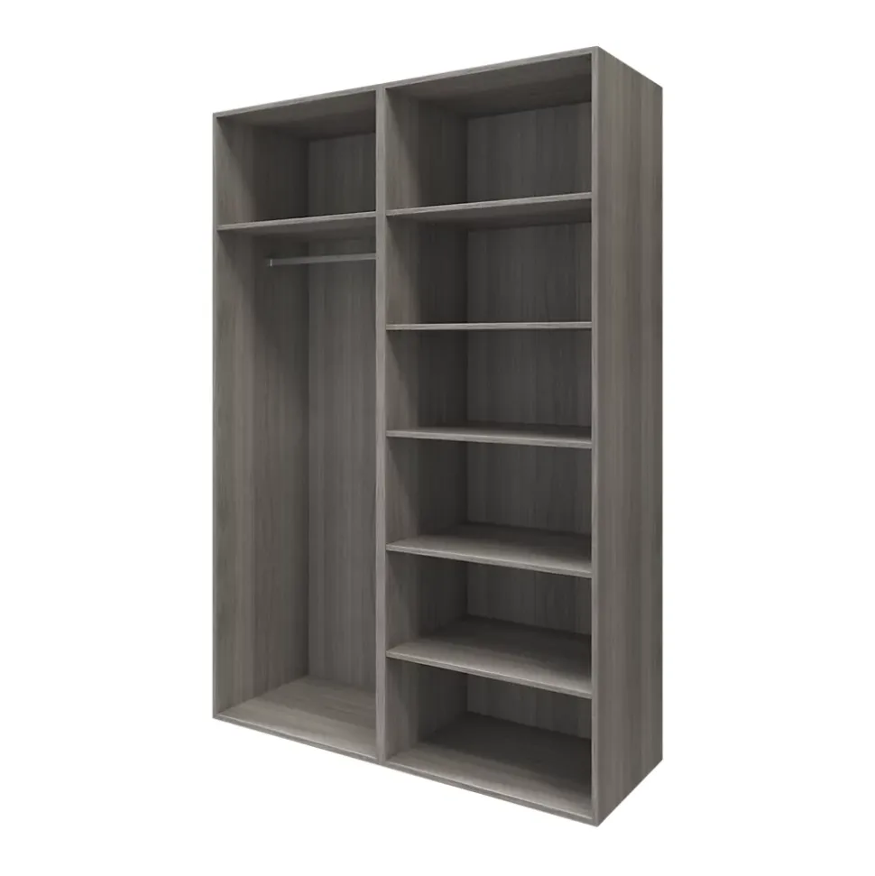 Armoire penderie portes coulissantes effet chêne grisé et miroir GoodHome Atomia H. 225 x L. 150 x P. 63,5 cm