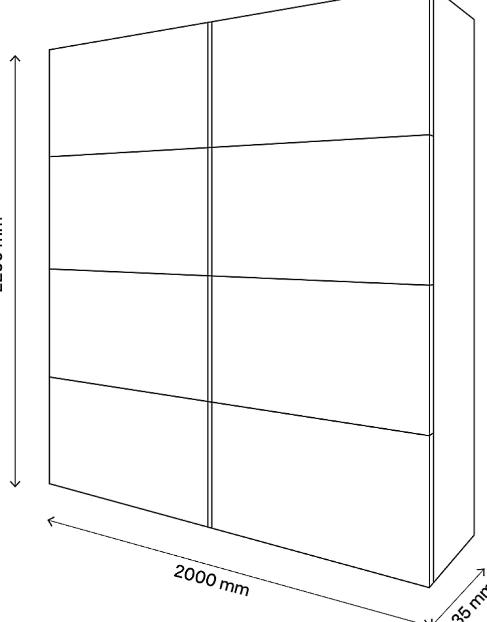 Armoire penderie portes coulissantes effet chêne GoodHome Atomia H. 225 x L. 200 x P. 63,5 cm
