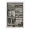 Armoire PETTERI - 2 portes coulissantes - Avec miroir - L.152 cm - Blanc