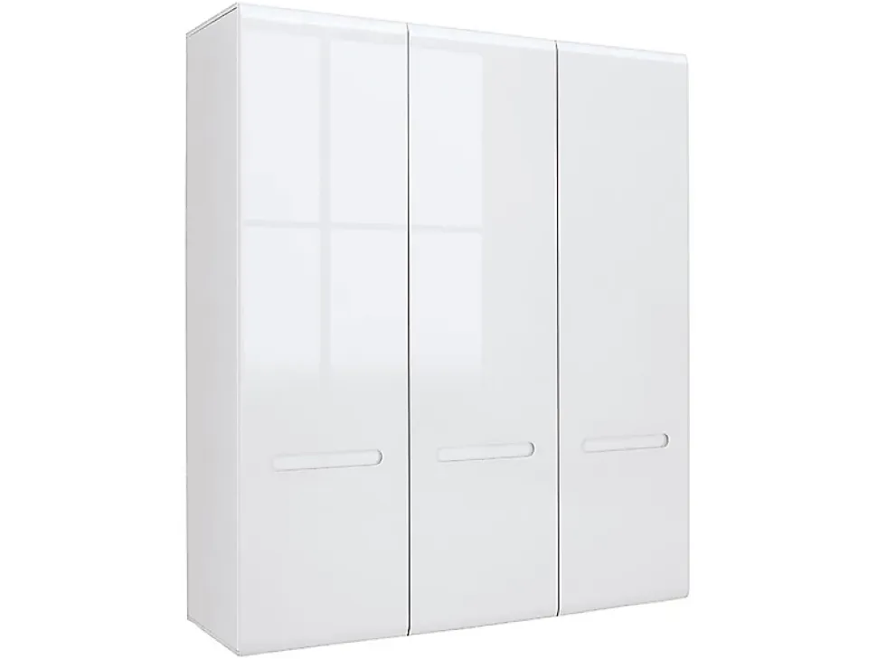 Armoire Placard à 4 portes ,coloris Blanc/Blanc haute brillance - Longueur 180 x Profondeur 57 x Hauteur 210 cm
