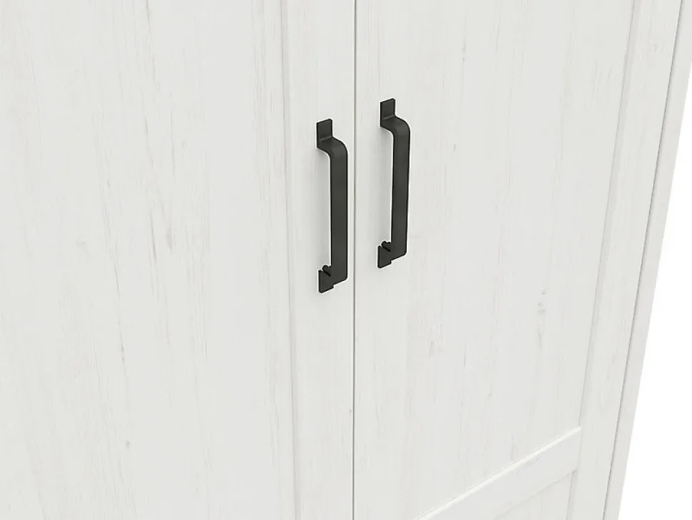 Armoire Placard à deux portes , coloris Blanc pin andersen/Chêne clair - Longueur 84,5 x Profondeur 36,5 x Hauteur 200,5 cm