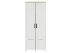 Armoire Placard à deux portes , coloris Blanc pin andersen/Chêne clair - Longueur 84,5 x Profondeur 36,5 x Hauteur 200,5 cm