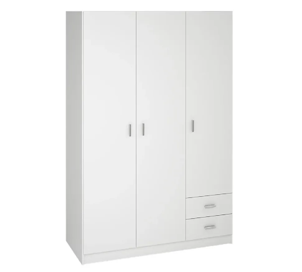 Armoire placard / meuble de rangement coloris blanc - Hauteur 180 x Longueur 120 x Profondeur 52 cm