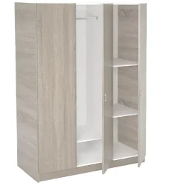 Armoire placard / meuble de rangement coloris Chêne Cortez - Hauteur 200 x Longueur 128.2 x Profondeur 52 cm