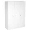 Armoire placard / meuble de rangement coloris blanc - Hauteur 200 x Longueur 128.2 x Profondeur 52 cm