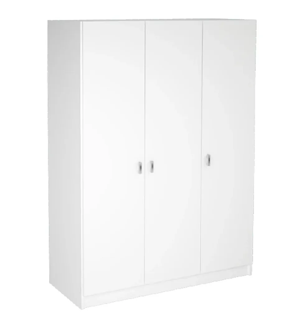 Armoire placard / meuble de rangement coloris blanc - Hauteur 200 x Longueur 128.2 x Profondeur 52 cm
