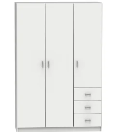 Armoire placard / meuble de rangement coloris blanc - Hauteur 180 x Longueur 120 x Profondeur 50 cm
