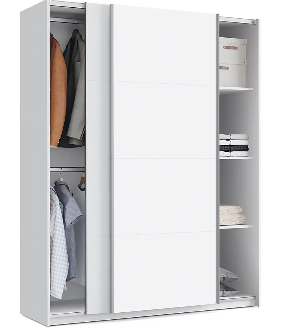 Armoire placard / meuble de rangement coloris Blanc - Hauteur 200 x Longueur 150 x Profondeur 62 cm