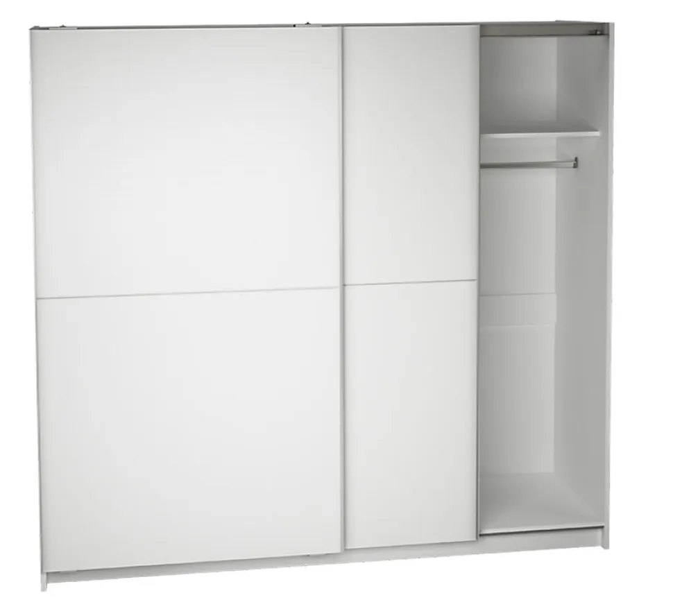 Armoire placard / meuble de rangement coloris blanc - Hauteur 200 x Longueur 180 x Profondeur 60 cm