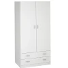 Armoire placard / meuble de rangement , coloris blanc - Hauteur 180 x Longueur 80.4 x Profondeur 51 cm