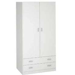 Armoire placard / meuble de rangement , coloris blanc - Hauteur 180 x Longueur 80.4 x Profondeur 51 cm