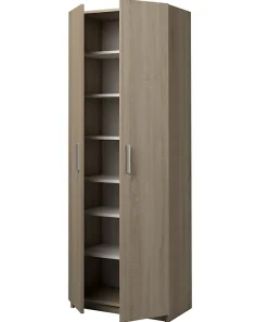 Armoire placard / meuble de rangement coloris chêne cortez - Hauteur 180 x Longueur 60 x Profondeur 35.6 cm