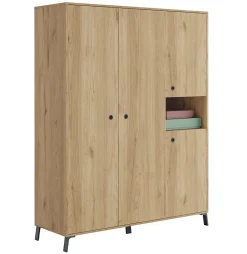 Armoire placard / meuble de rangement coloris chêne doré - Hauteur 200 x Longueur 150 x Profondeur 55 cm
