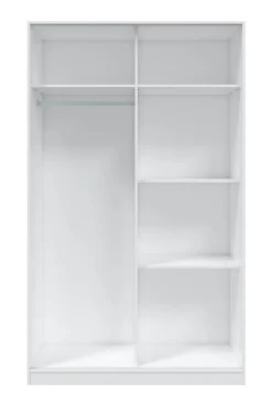 Armoire, placard avec 2 portes coulissantes coloris blanc brillant - longueur 120 x hauteur 200 x profondeur 50 cm