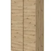 Armoire, placard avec 2 portes coulissantes coloris chêne nordique - longueur 120 x hauteur 200 x profondeur 50 cm