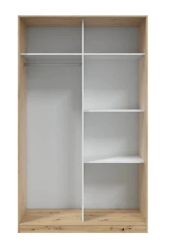 Armoire, placard avec 2 portes coulissantes coloris chêne nordique - longueur 120 x hauteur 200 x profondeur 50 cm