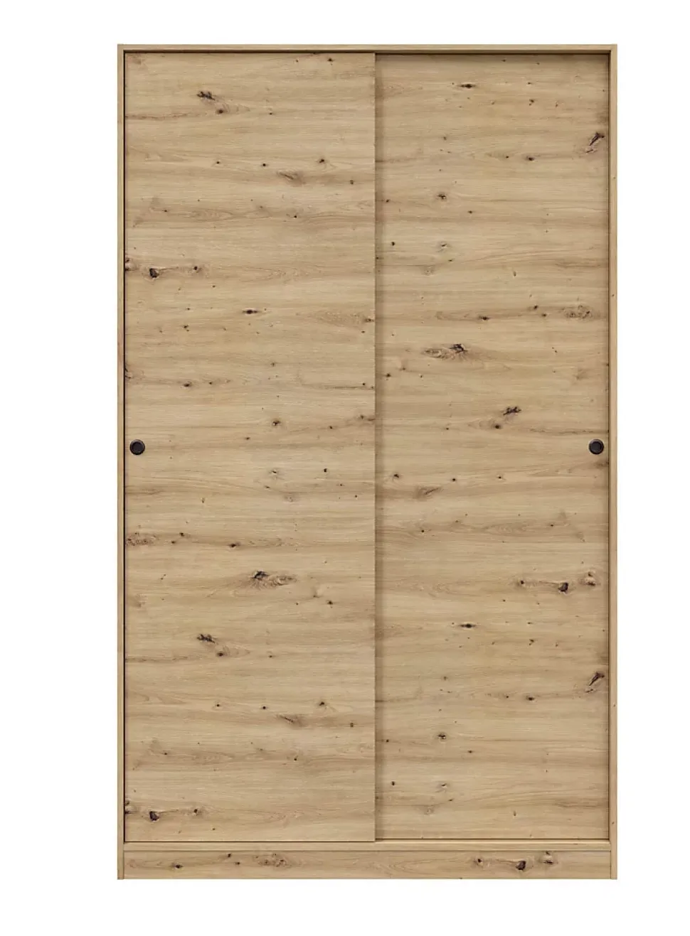 Armoire, placard avec 2 portes coulissantes coloris chêne nordique - longueur 120 x hauteur 200 x profondeur 50 cm
