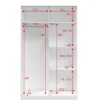 Armoire, placard avec 2 portes coloris blanc artic, blanc Velho - longueur 120 x hauteur 200 x profondeur 50 cm