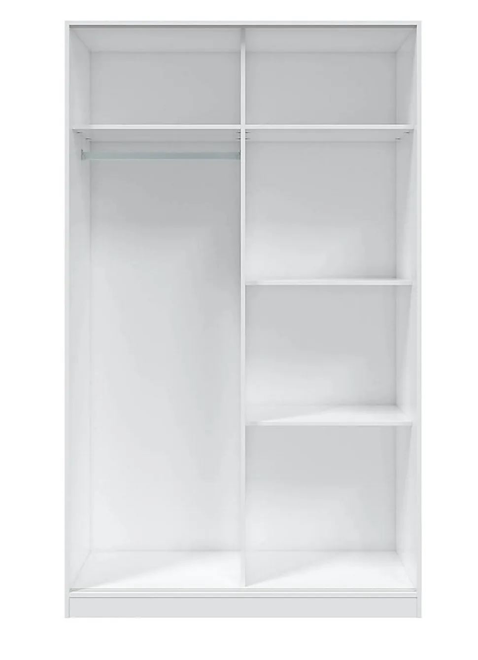 Armoire, placard avec 2 portes coloris blanc artic, blanc Velho - longueur 120 x hauteur 200 x profondeur 50 cm