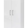 Armoire, placard de rangement avec 2 portes coloris blanc - longueur 61 x profondeur 32 x hauteur 170 cm