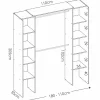 Armoire placard extensible coloris blanc - Longueur 110-180 x Hauteur 205 x Profondeur 50 cm