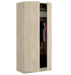 Armoire placard meuble de rangement coloris naturel - Longueur 81 x Hauteur 184 x Profondeur 52 cm