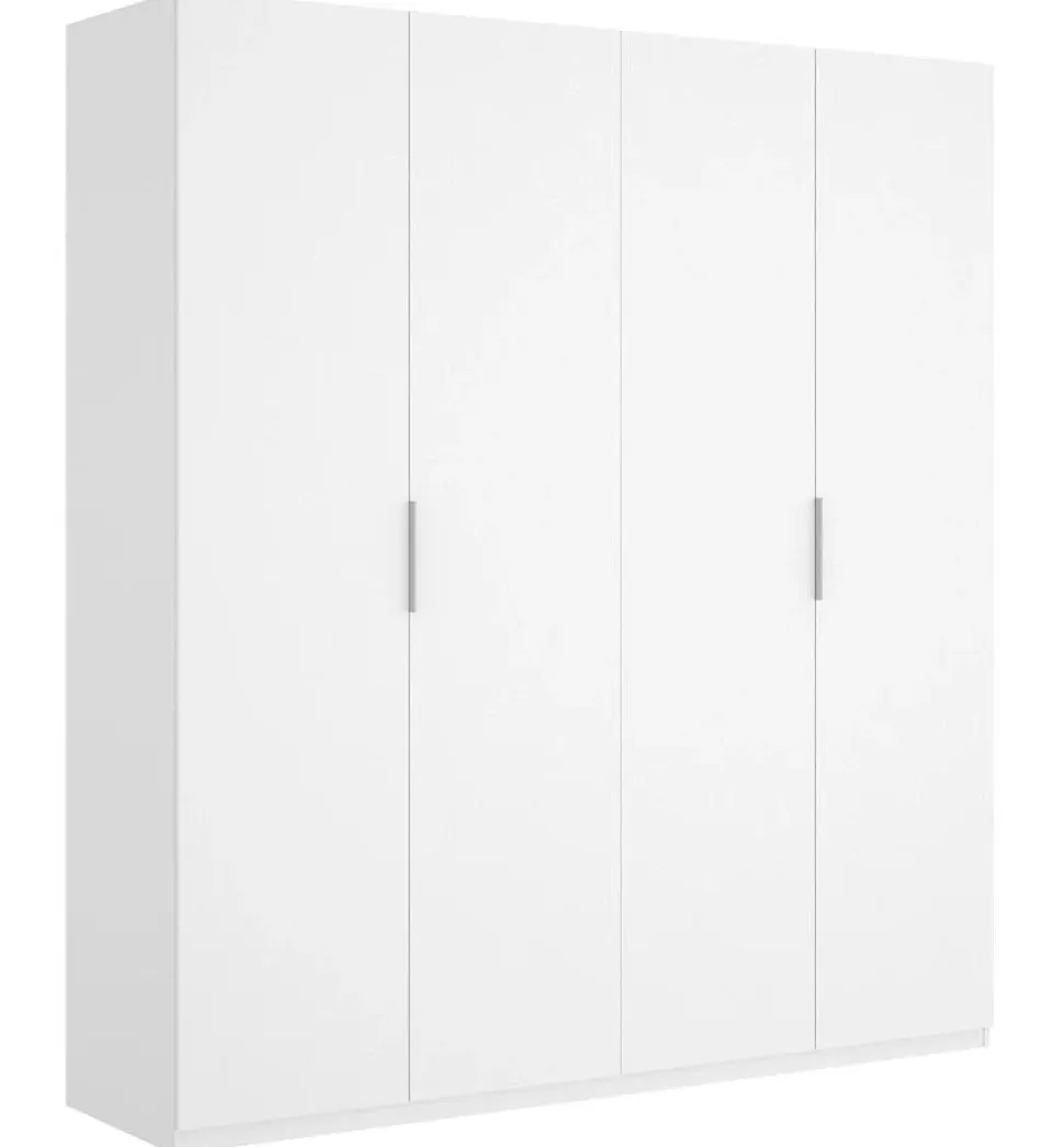 Armoire placard meuble de rangement coloris blanc brillant - Longueur 180 x Profondeur 52 x Hauteur 204 cm