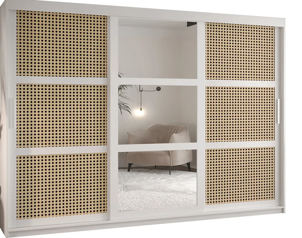 Armoire Plecionka 2 a portes coulissantes H. 200 x L. 250 x P. 62 3 portes