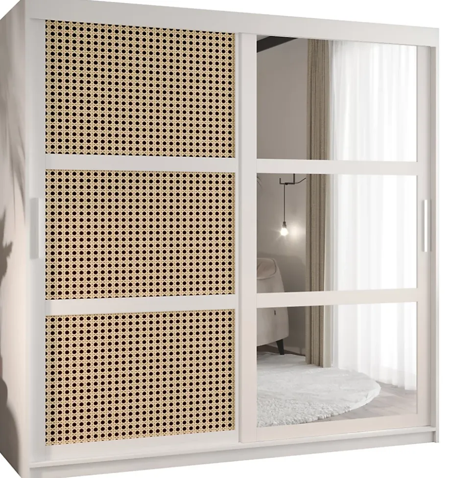 Armoire Plecionka 2 a portes coulissantes H. 200 x L. 180 x P. 62 2 portes