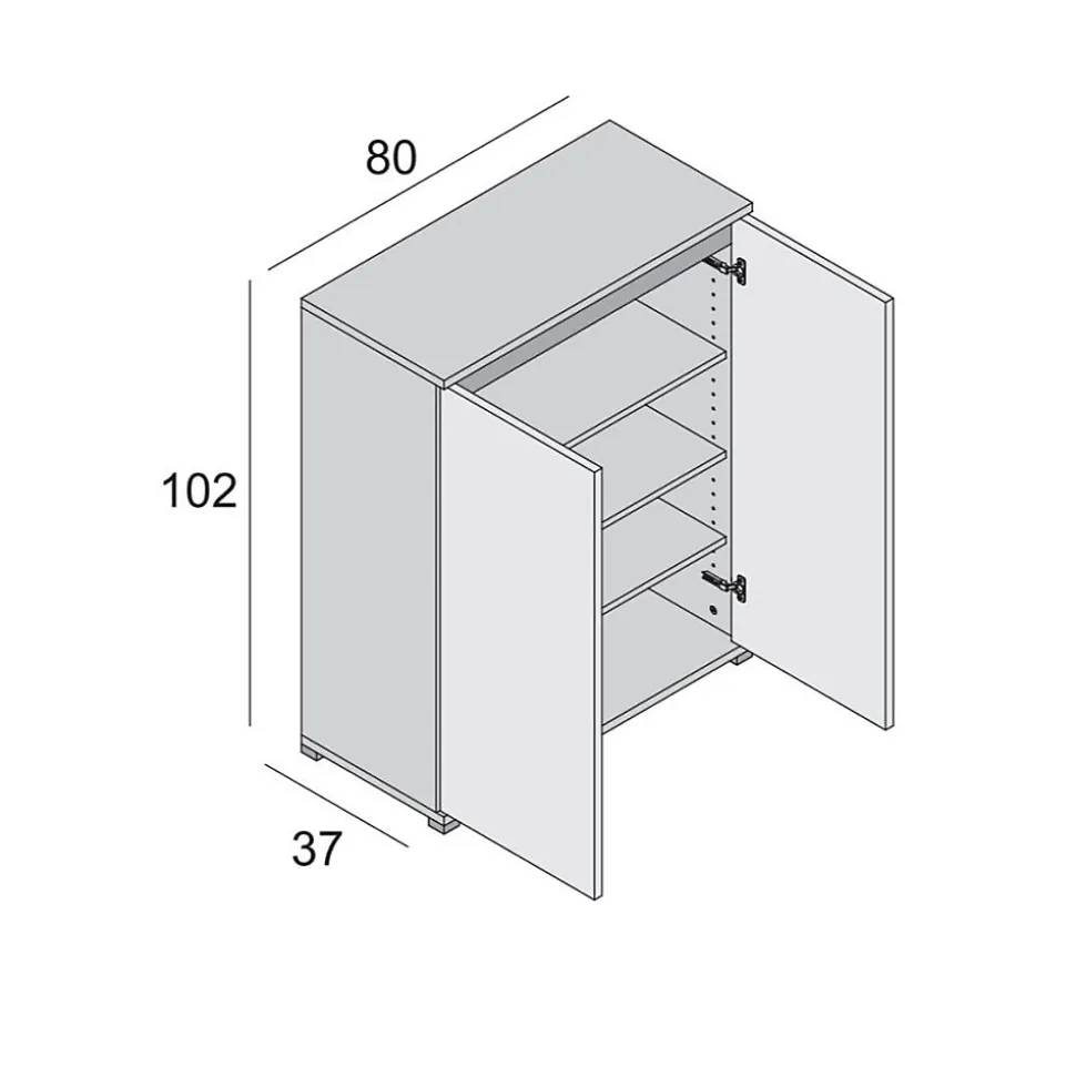 Armoire Polyvalente Avec Portes En Bois D'orme