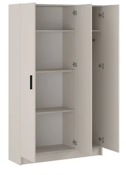 Armoire polyvalente avec 3 portes coloris beige - Longueur 108 x profondeur 34,40 x hauteur 180 cm