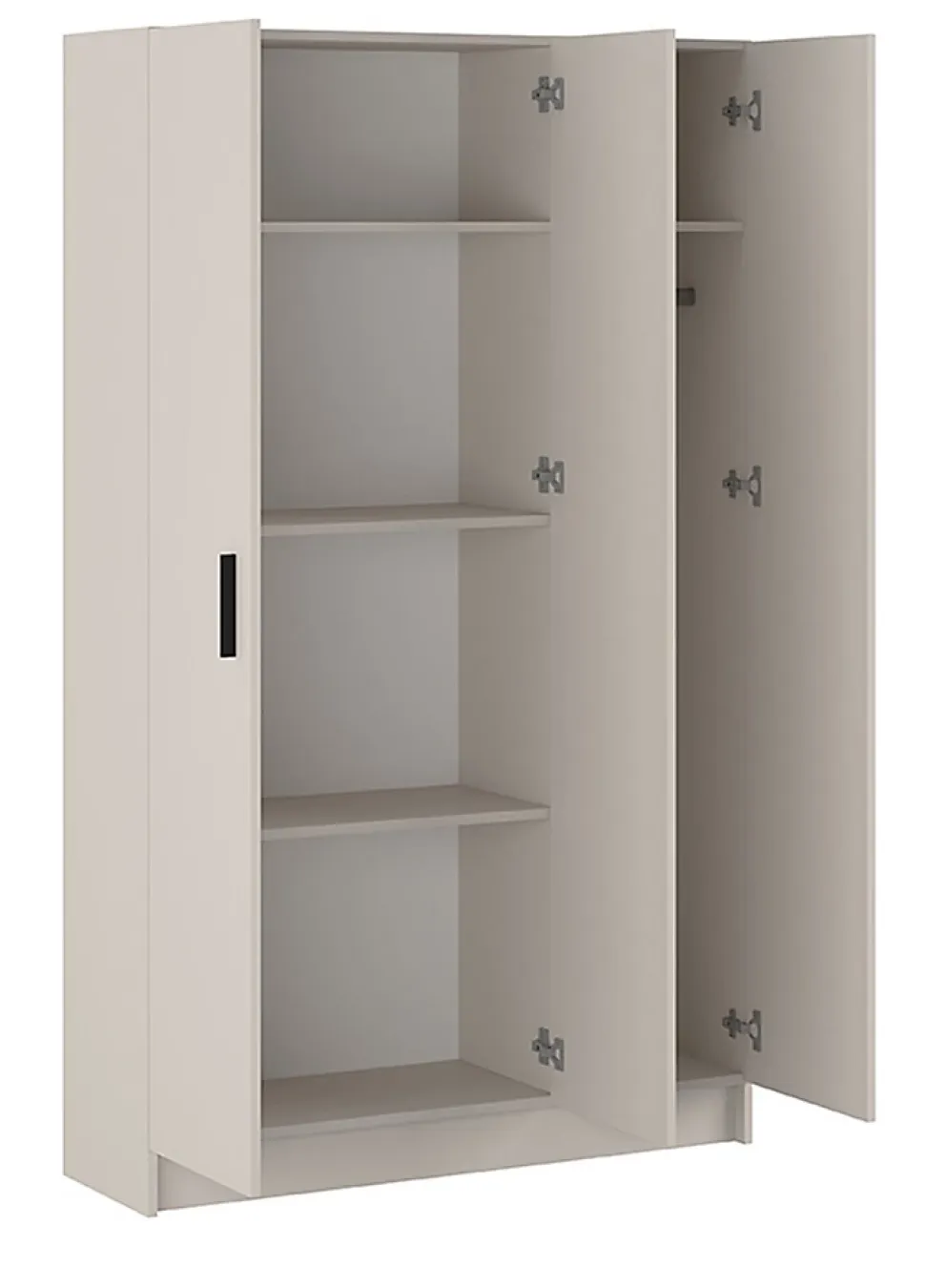 Armoire polyvalente avec 3 portes coloris beige - Longueur 108 x profondeur 34,40 x hauteur 180 cm