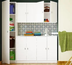Armoire polyvalente coloris blanc - Hauteur 180 x Longueur 40 x Profondeur 35.6 cm