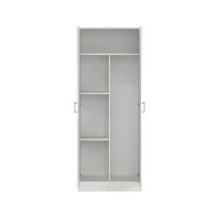 Armoire polyvalente Dabaldi, Armoire à balais avec 2 portes, Etagere à chaussures avec Etageres, cm73x37h180 cm, Blanc