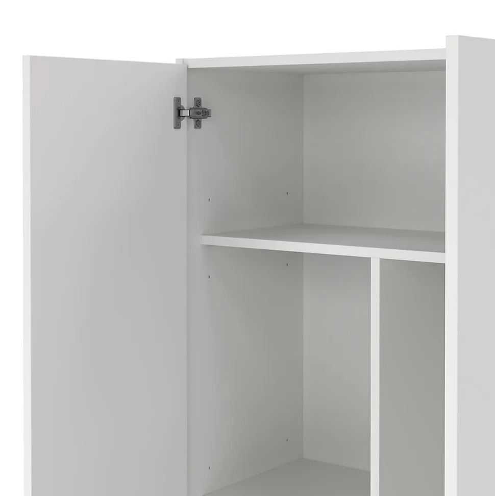 Armoire polyvalente Dabaldi, Armoire à balais avec 2 portes, Etagere à chaussures avec Etageres, cm73x37h180 cm, Blanc