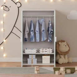 Armoire pour enfants Sandnes 123 x 60 x 40 cm blanc vert menthe en.casa